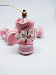 12li Pembe Ahşap Mini Atlı Karınca Nostaljik El Yapımı Dekoratif Hediyelik Atlı Karınca 12li Süs