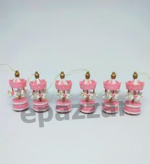 12li Pembe Ahşap Mini Atlı Karınca Nostaljik El Yapımı Dekoratif Hediyelik Atlı Karınca 12li Süs