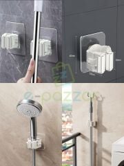 4 Adet Mop Çekpas Süpürge Faraş Wc Fırça Tutucu Güçlü Yapışkanlı Askılı Mutfak Banyo Düzenleyici