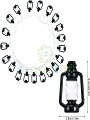 Retro Nostaljik Siyah Kandil Lambaları Konsept Süsleme 5 Mt. 20 Led 8 Fonksiyon 220v Fişli Led Işık