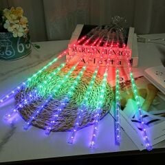 10lu Kayan Meteor Led Işık Renkli Bahçe Ev Dekor Süsleme Kayan Işıklar