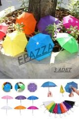 3 Adet Ufak Dekorasyon Şemsiyesi - Konsept Parti Süs Şemsiyesi