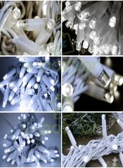 Ip65 2,5 Mt. 30/50/70 Cm Saçaklı Dış Mekan Günışığı Çakarlı Beyaz Işık Perde Led Eklemeli 220v Fişli