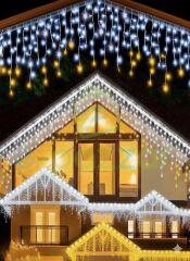 Ip65 2,5 Mt. 30/50/70 Cm Saçaklı Dış Mekan Günışığı Çakarlı Beyaz Işık Perde Led Eklemeli 220v Fişli