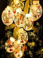 3 Mt Kardan Adam Figürlü Yılbaşı Organizasyon Konsept Süsleme 10 Top Perde Led 8 Mod Led 220v Fişli