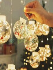 3 Mt Kardan Adam Figürlü Yılbaşı Organizasyon Konsept Süsleme 10 Top Perde Led 8 Mod Led 220v Fişli