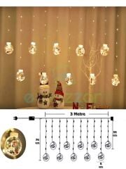 3 Mt Kardan Adam Figürlü Yılbaşı Organizasyon Konsept Süsleme 10 Top Perde Led 8 Mod Led 220v Fişli