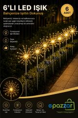 6 Adet Solar Güneş Enerjili 8 Fonksiyonlu 150Led Mekan Bahçe Dekorasyon Aydınlatma Süsleme