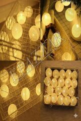 Beyaz 20 Led Koton Led Işık Özel Günler Süsleme Işığı 20li pilli Dekoratif Işıklandırma