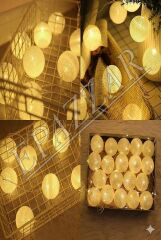 Beyaz 20 Led Koton Led Işık Özel Günler Süsleme Işığı 20li pilli Dekoratif Işıklandırma