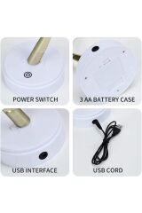 LED Işıklı Ağaç Masa Üstü Yılbaşı Noel Dekor Ağacı Peri Gece Işık 108 LED Usb Ve Pilli