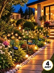 Güneş Enerjili 8 Başlı Bal Arısı Led Bahçe Lambası 4'lü Set Dekoratif Solar Dış Mekan Aydınlatma